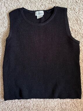 Basic Editions Black Ribbed Sleeveless Tank Top